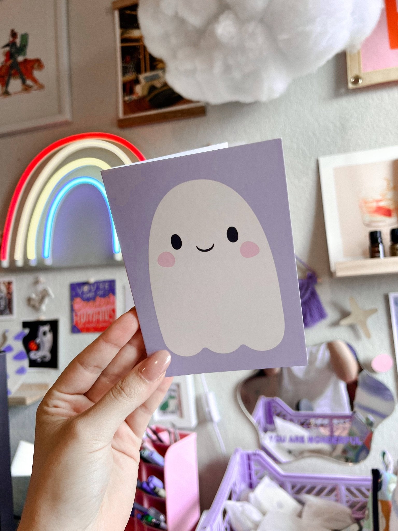 Ghost Halloween Greeting Card - bubblegum market
