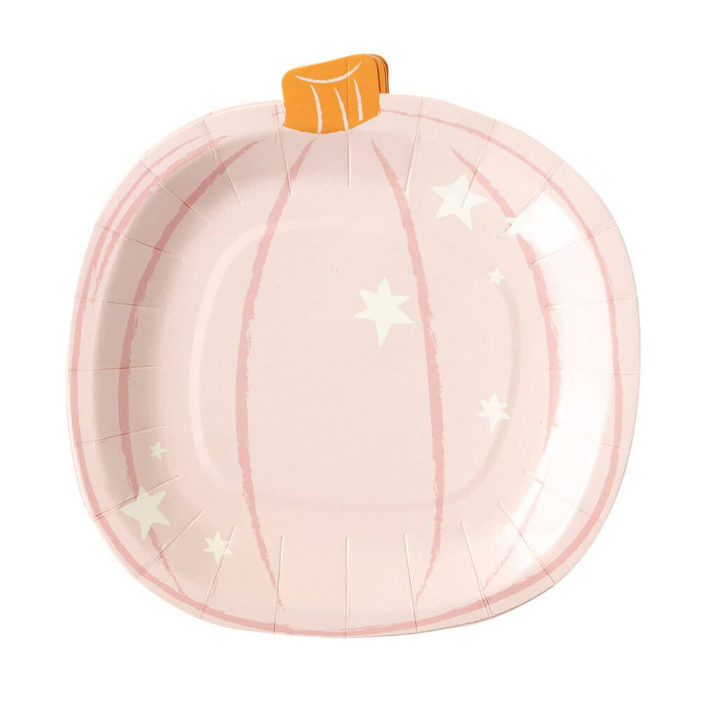 Ghoul Gang Pink Pumpkin Shaped Paper Plates 7" - bubblegum market