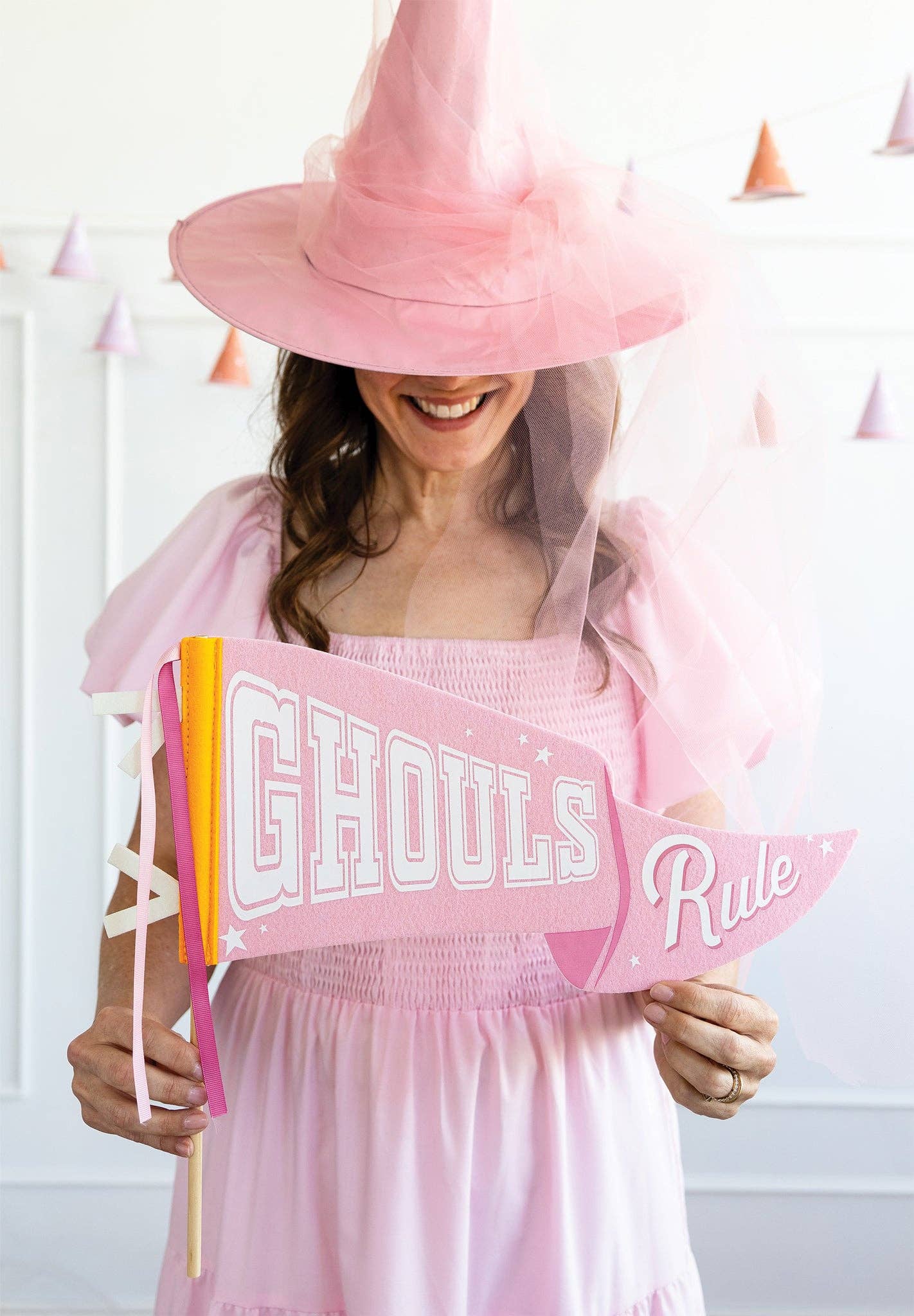 GHOULS RULE Halloween Felt Pennant Banner - bubblegum market
