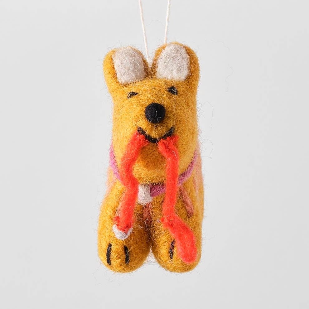 'Ginger' Hanging Felt Ornament - bubblegum market