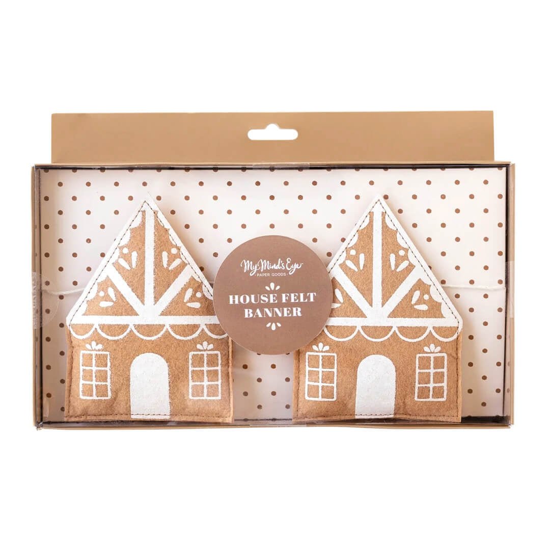 Gingerbread House Felt Banner - bubblegum market