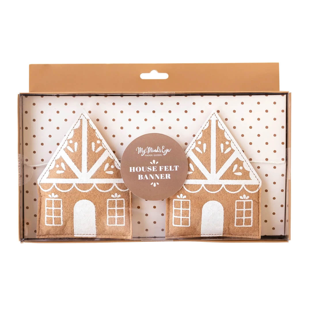 Gingerbread House Felt Banner - bubblegum market