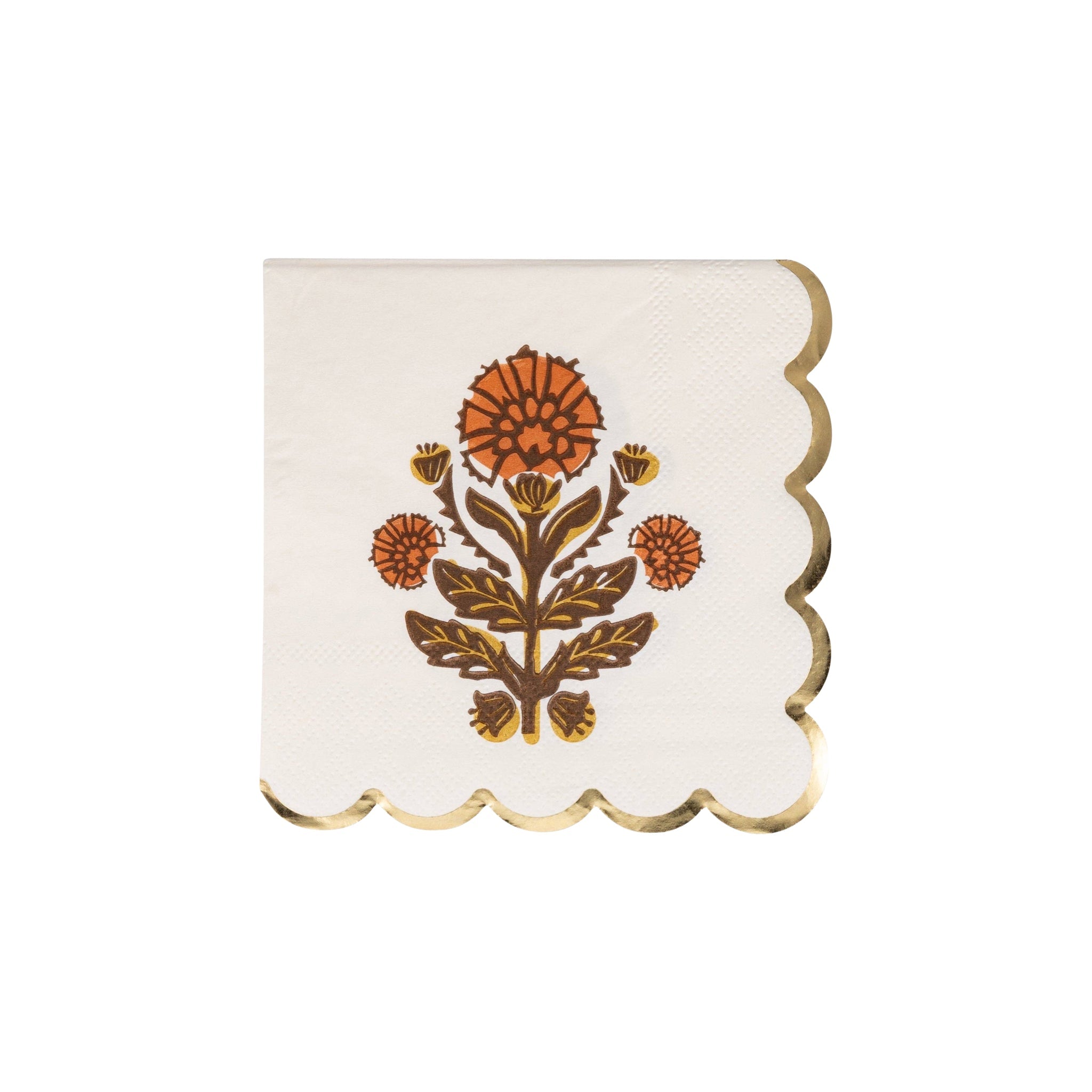Give Thanks Floral Cocktail Napkin - bubblegum market
