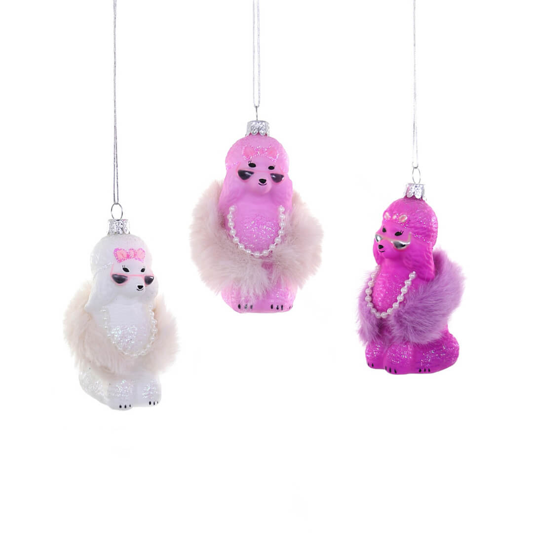 Glam Poodle Ornament 3.25" - bubblegum market