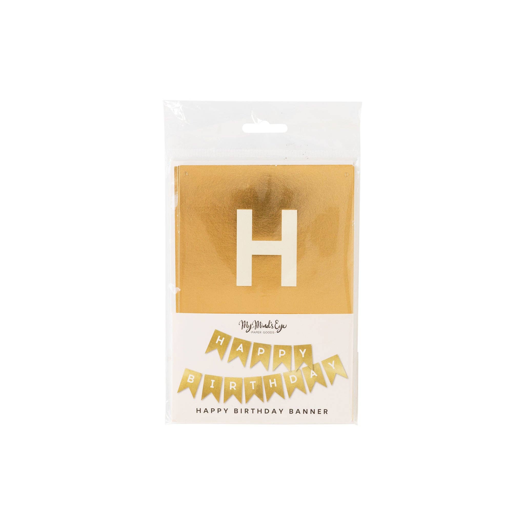 Gold Foil "HAPPY BIRTHDAY" Word Banner - bubblegum market