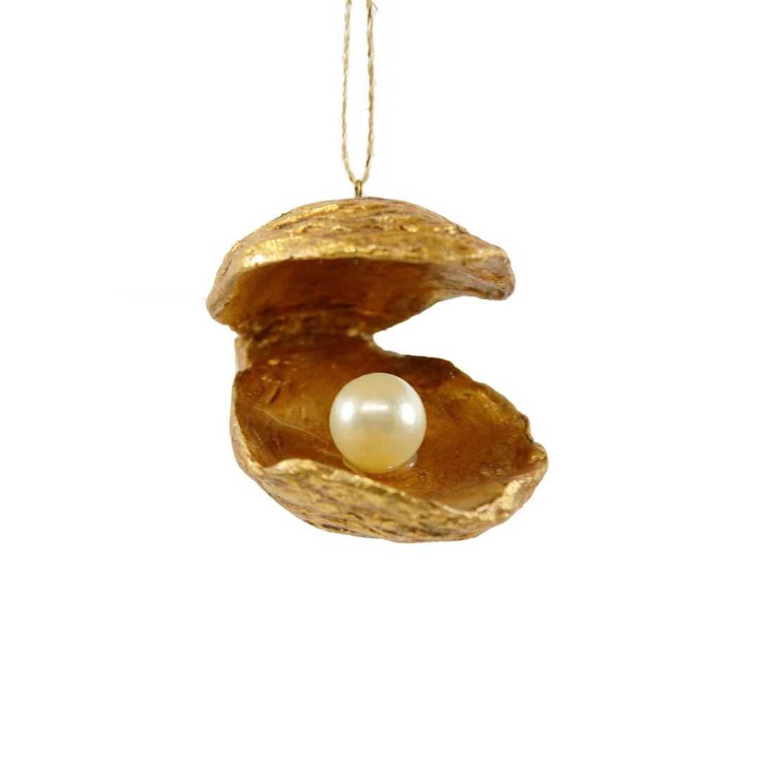 Gold Oyster with Pearl Ornament 3.25" - bubblegum market