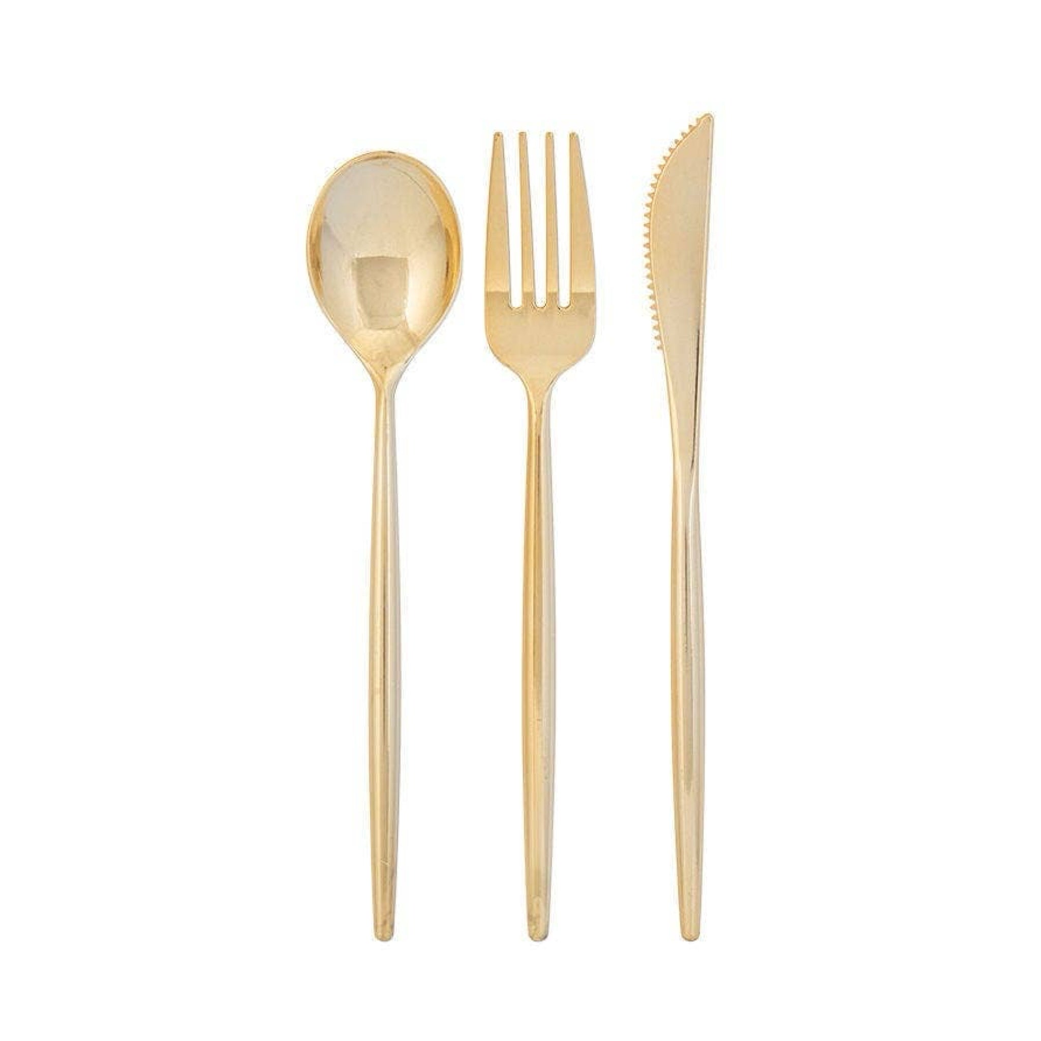Gold Plastic Cutlery Set | 30 Pieces - bubblegum market