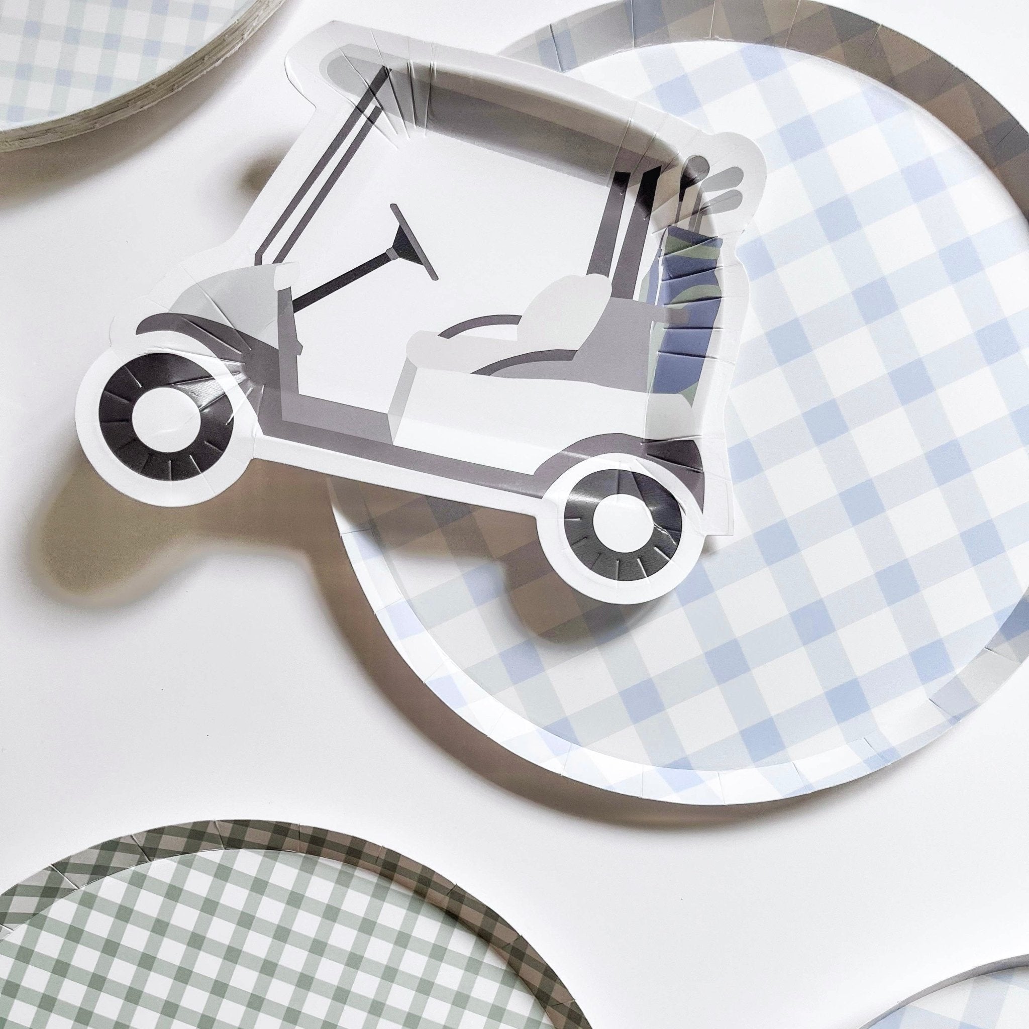 Golf Cart Paper Party Plates 8.5" - bubblegum market