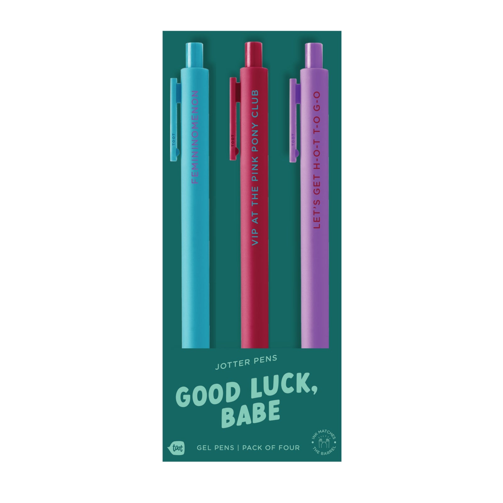 GOOD LUCK BABE Jotter Pen Set - bubblegum market