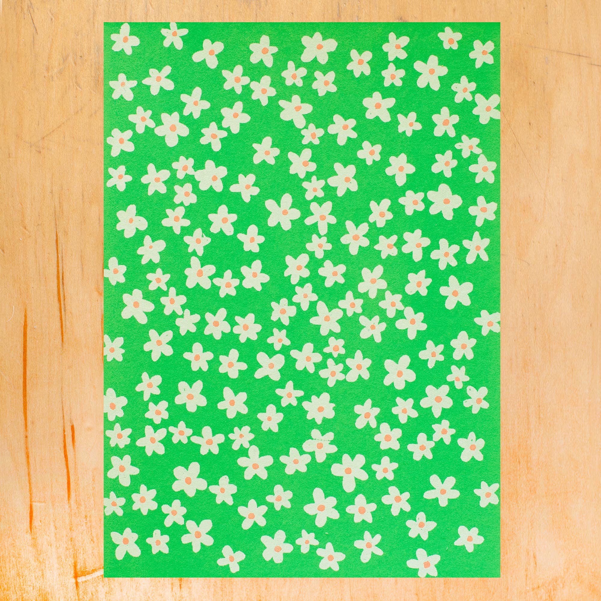 GREEN DAISIES GREETING CARD - bubblegum market