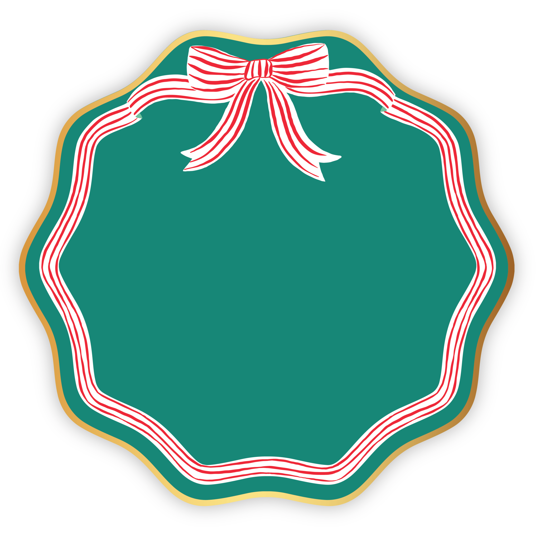 Green Peppermint Bow Dinner Plates 11" - bubblegum market