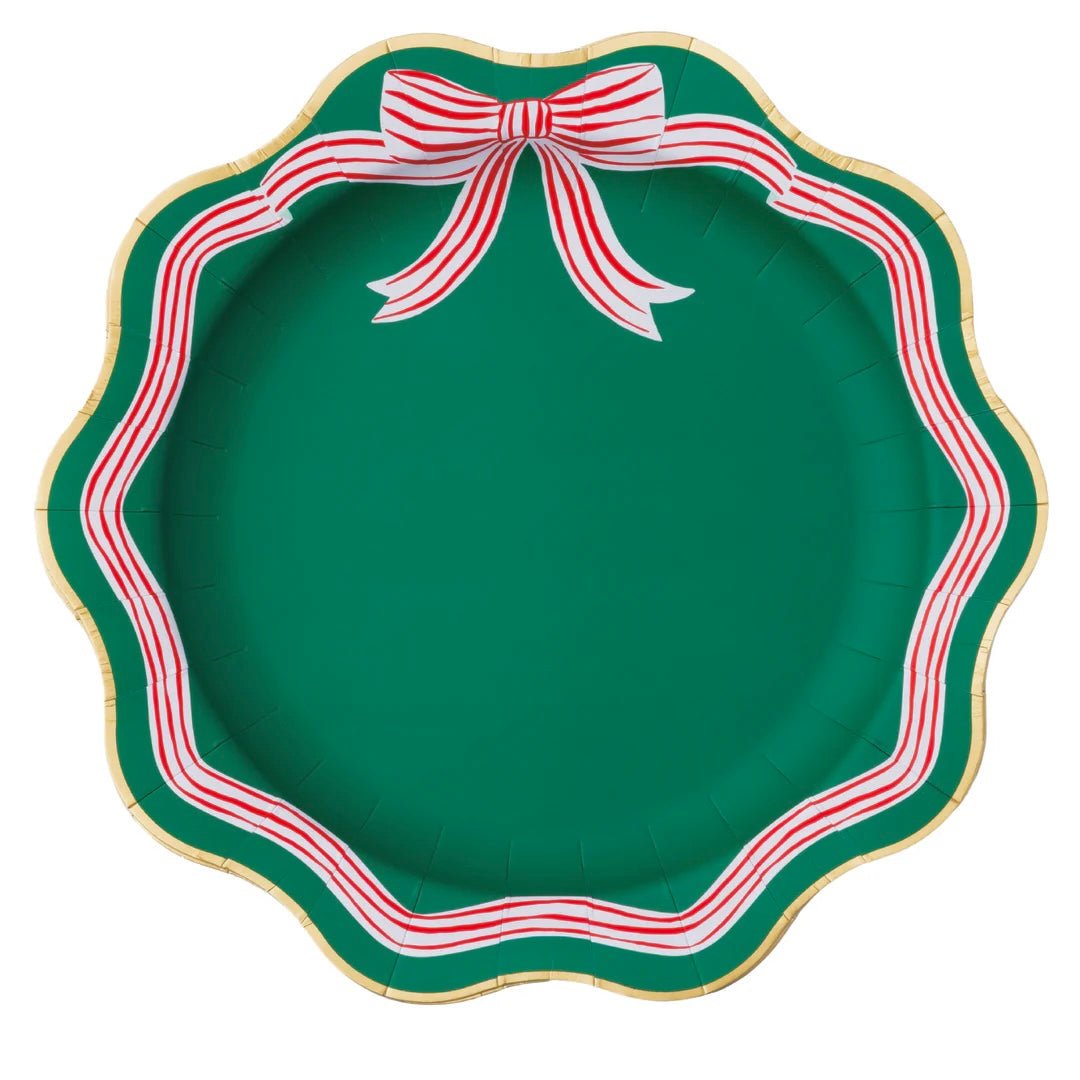 Green Peppermint Bow Dinner Plates 11" - bubblegum market