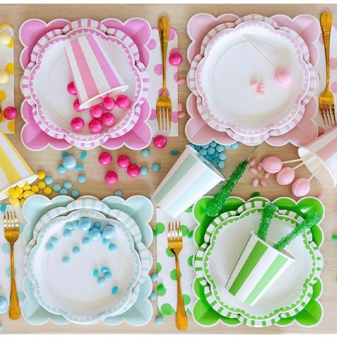 Green Polka Dot Dinner Napkins - bubblegum market