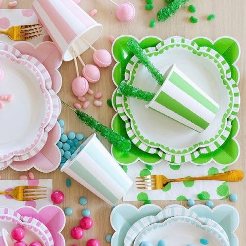 Green Stripe Party Cups - bubblegum market