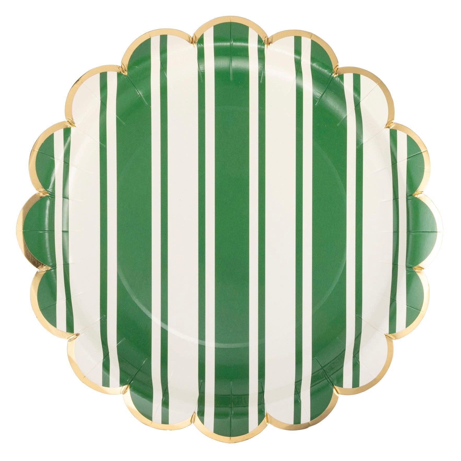 Green Striped Tennis Plates 10" - bubblegum market