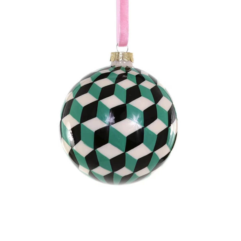 Green Tumbling Block Bauble Ornament 3" - bubblegum market