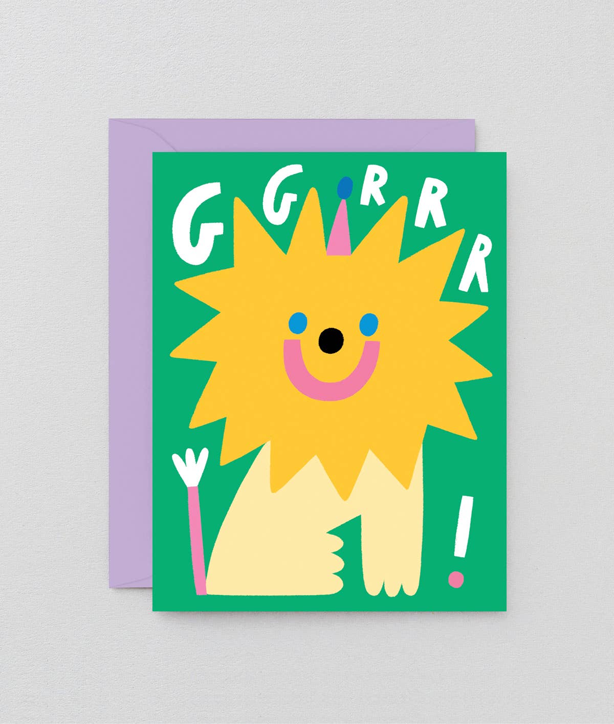 'GRRR Lion' Kids Greetings Card - bubblegum market