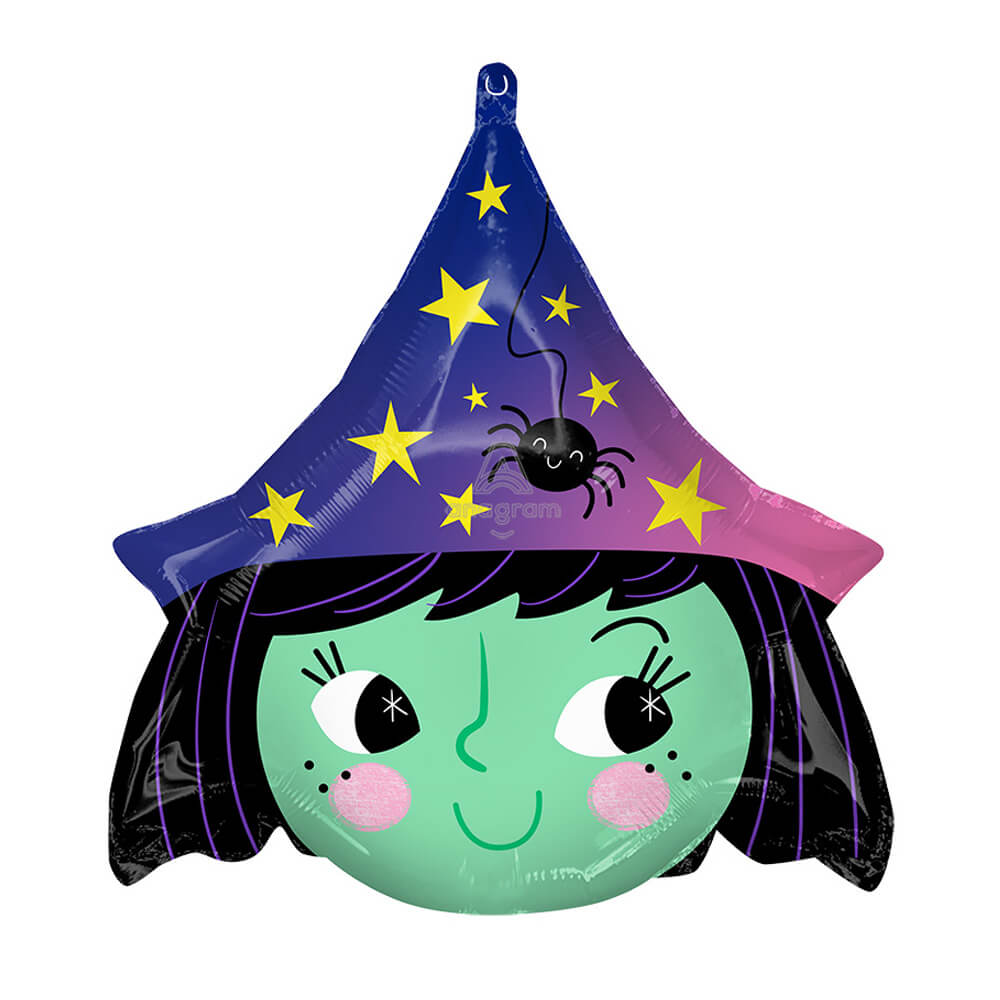 Halloween Witch Foil Balloon 19" - bubblegum market