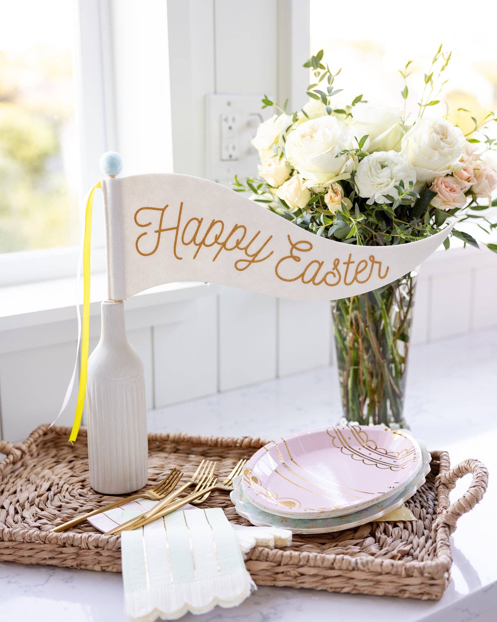 Happy Easter Felt Pennant - bubblegum market