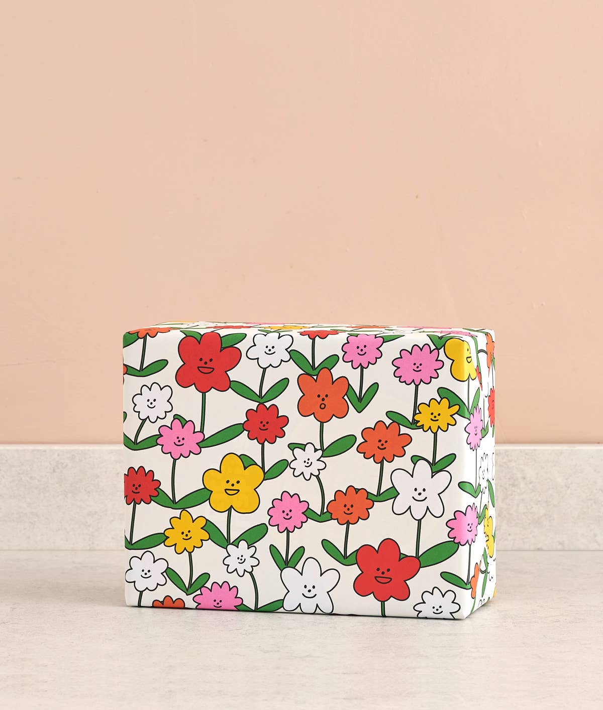 'Happy Flowers' Gift Wrap Sheet - bubblegum market