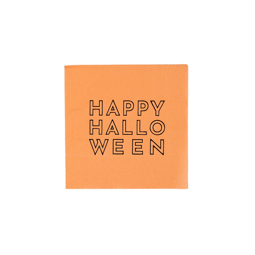 HAPPY HALLOWEEN Orange Cocktail Napkins - bubblegum market