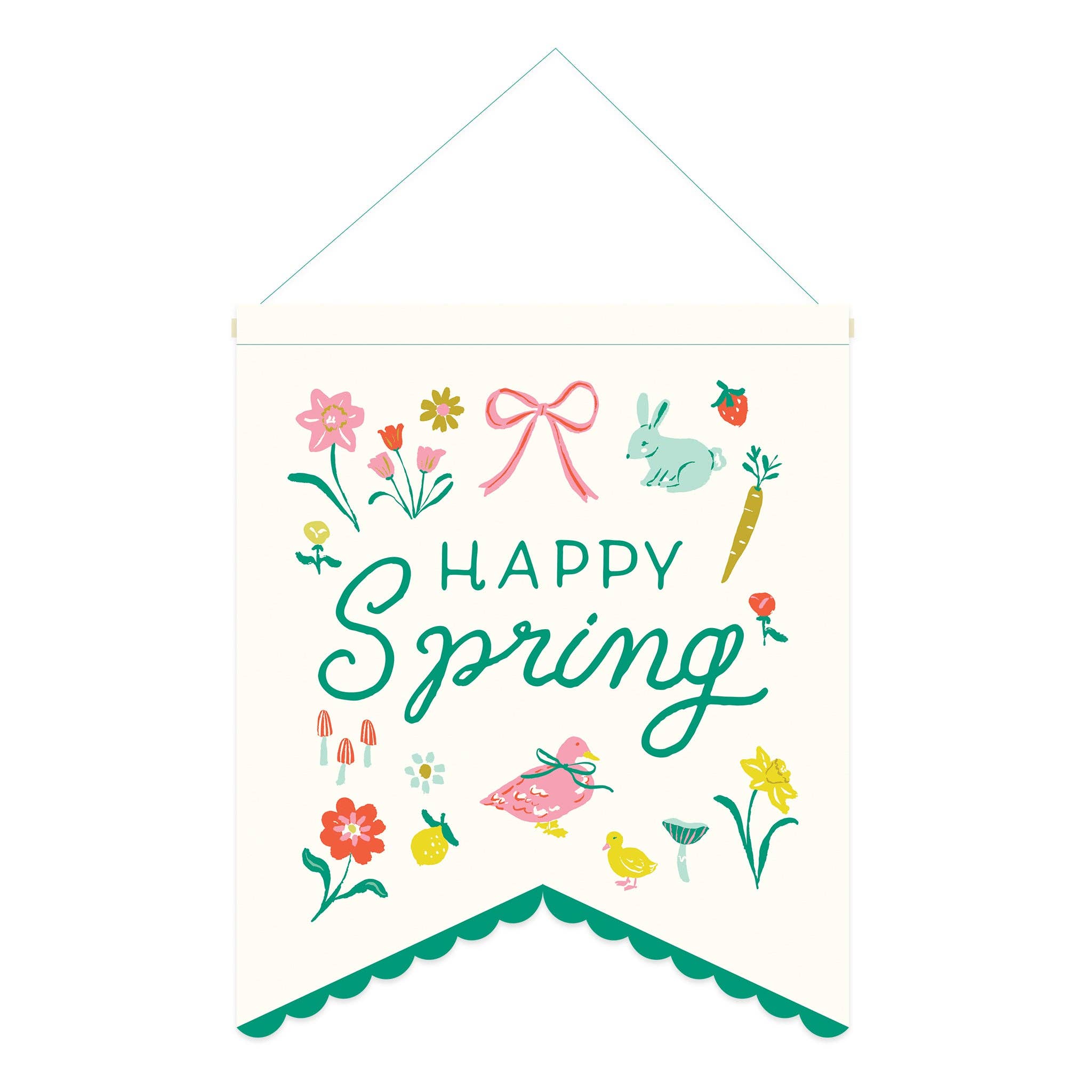 Happy Spring Canvas Banner / Door Hanging - bubblegum market