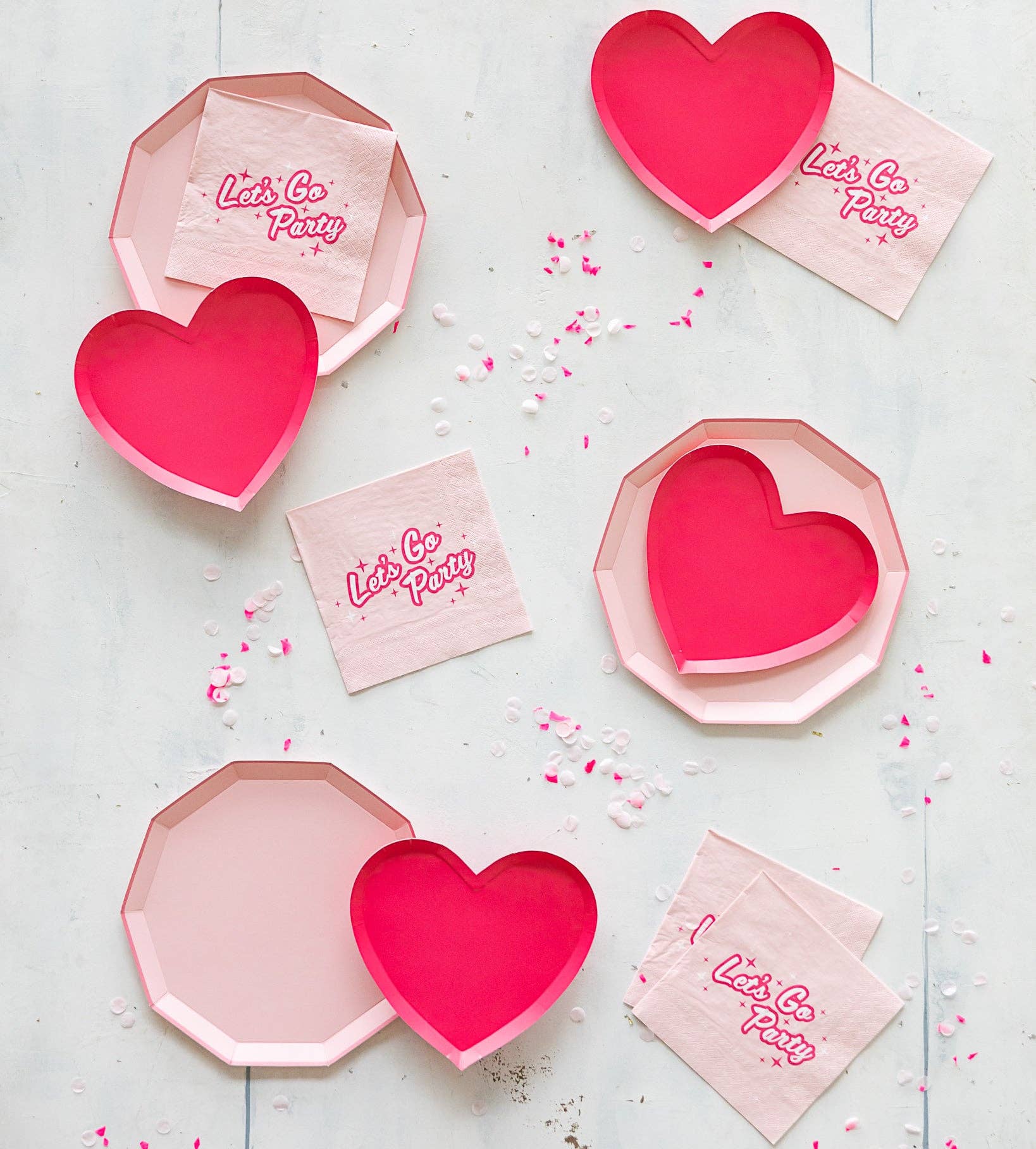 Haute Pink Heart Shaped Plates 8.25" - bubblegum market