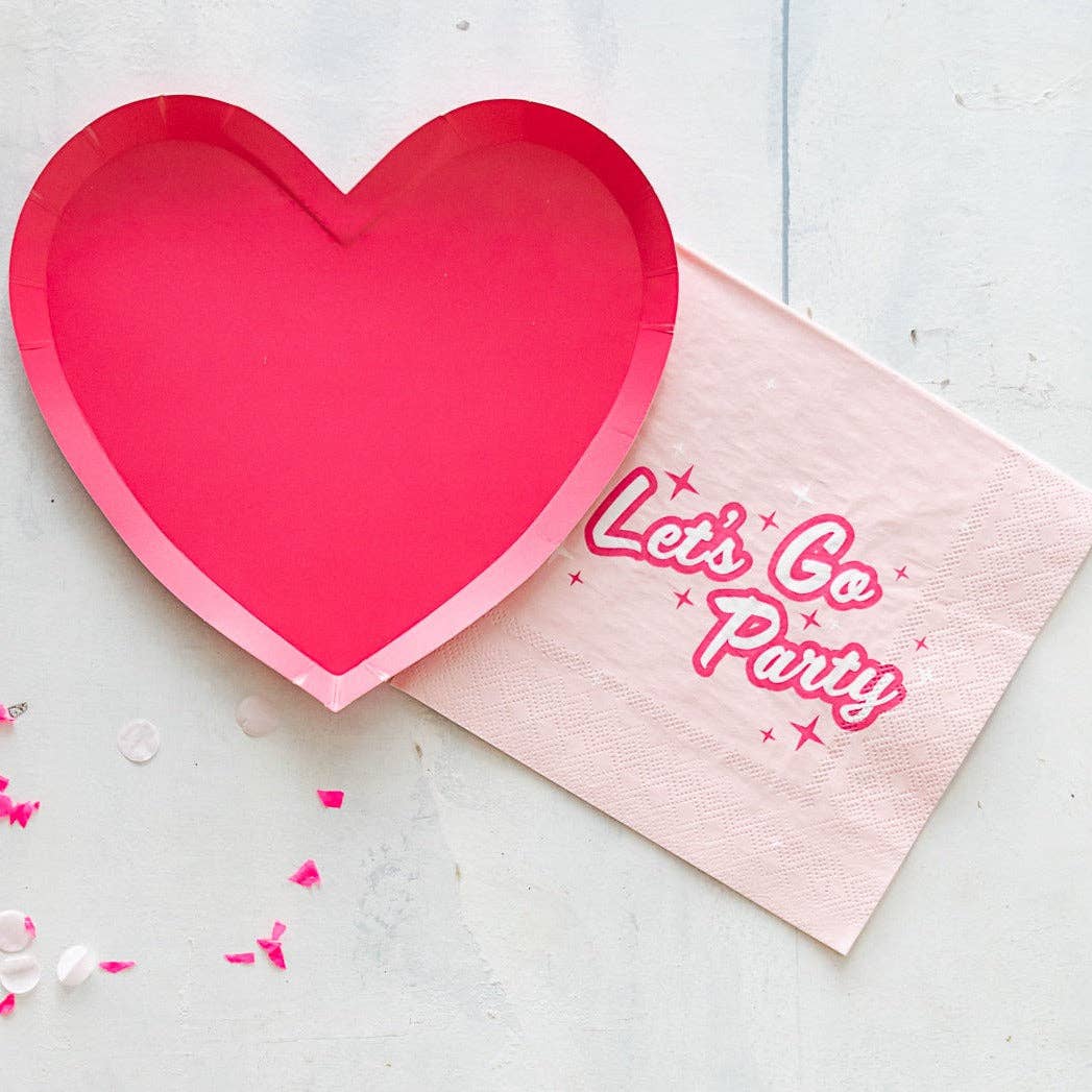 Haute Pink Heart Shaped Plates 8.25" - bubblegum market