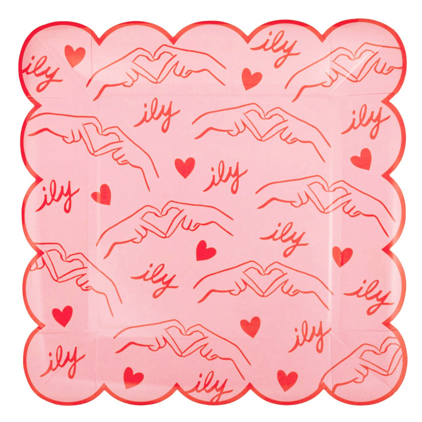 Heart You Patterned Paper Plates 10" - bubblegum market