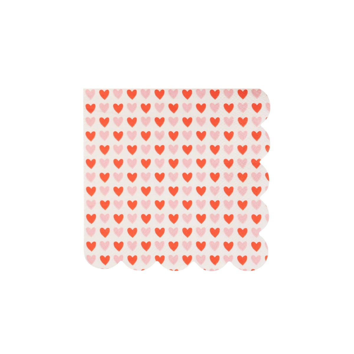 Hearts Scalloped Cocktail Napkins - bubblegum market