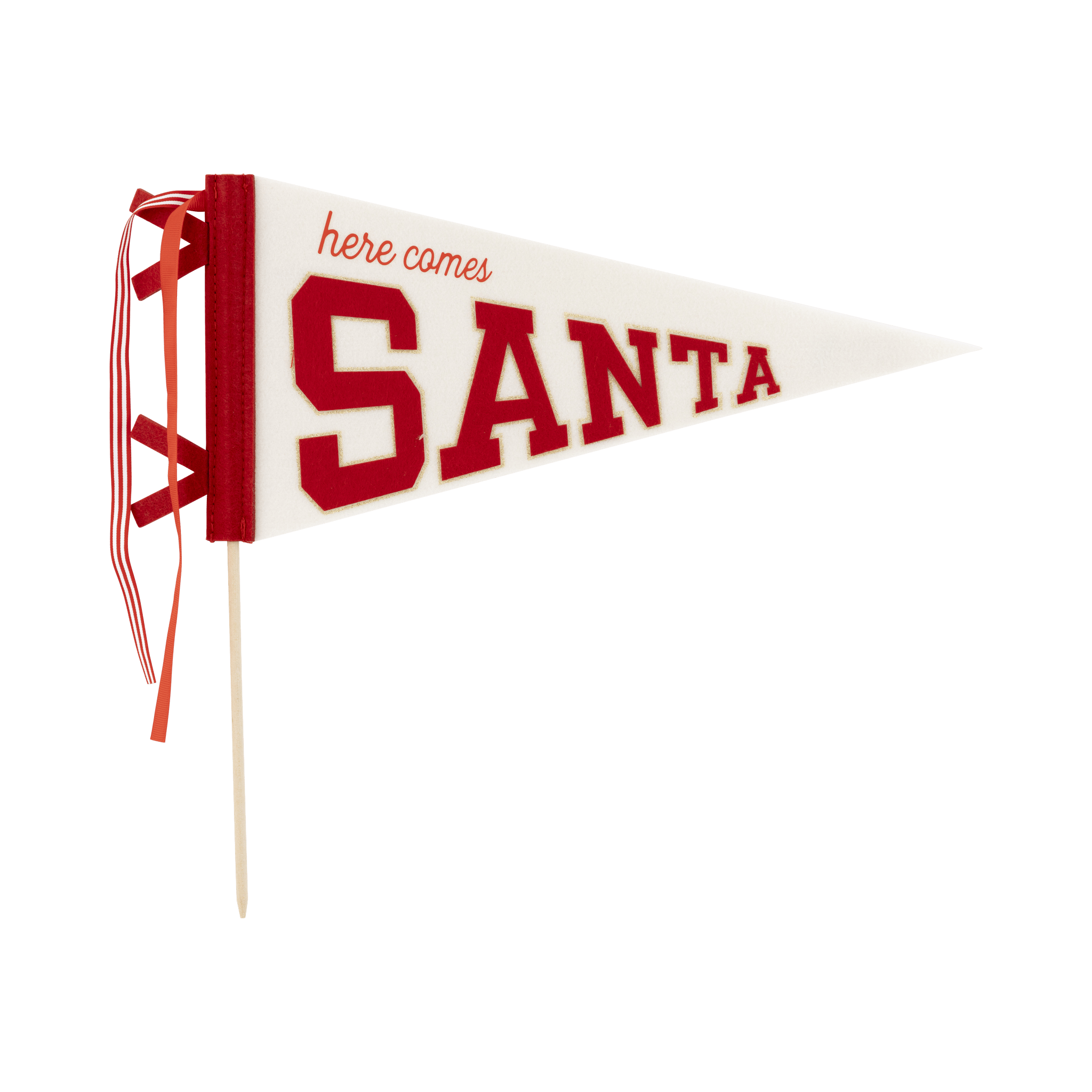 Here Comes Santa Felt Pennant Flag - bubblegum market