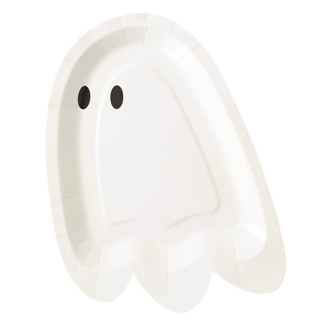 Hey Pumpkin Ghost Shaped Paper Plates 10" - bubblegum market