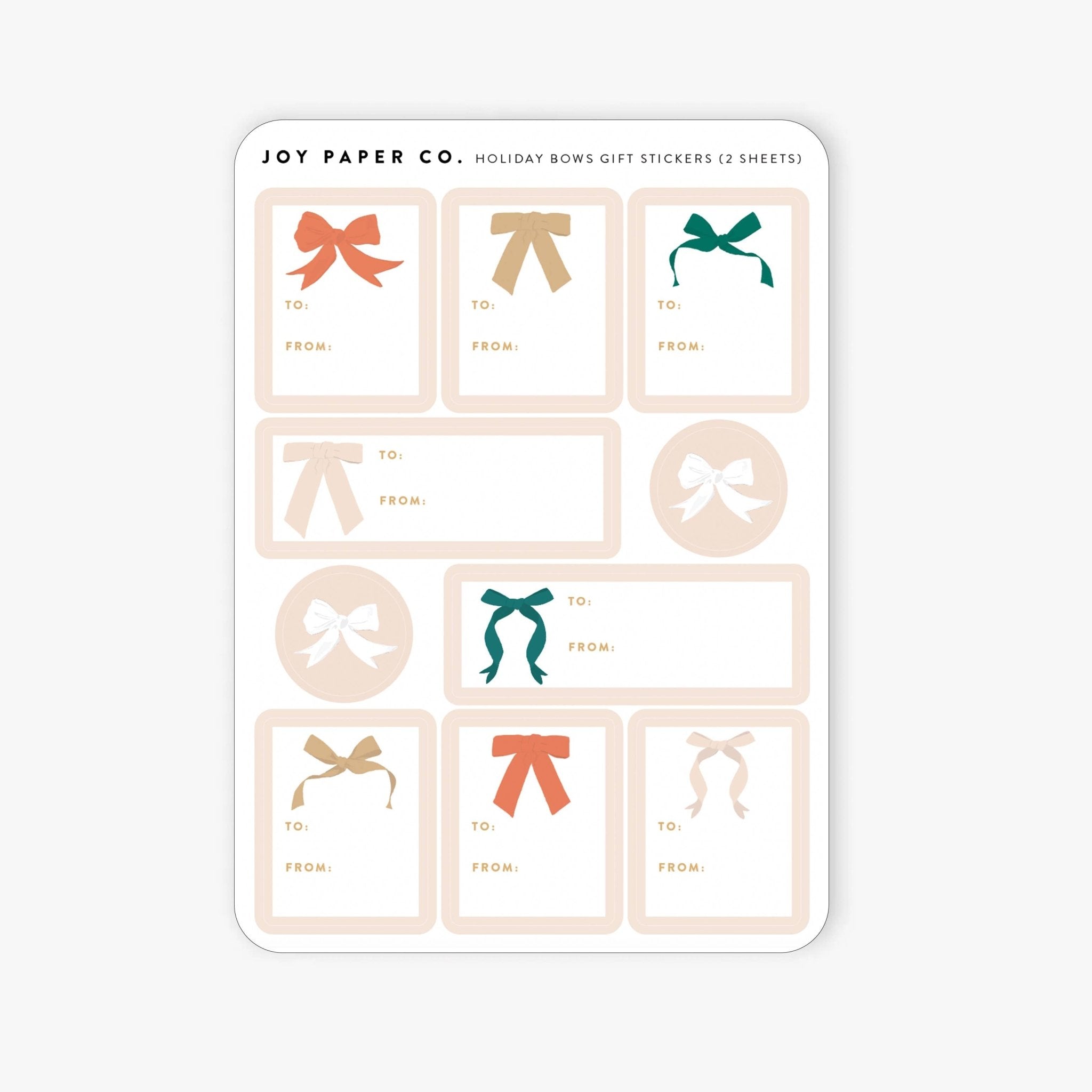 Holiday Bows Gift Tag Labels & Stickers (20ct) - bubblegum market