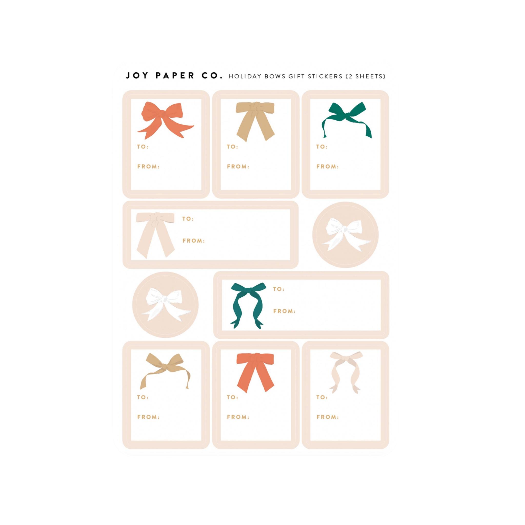 Holiday Bows Gift Tag Labels & Stickers (20ct) - bubblegum market
