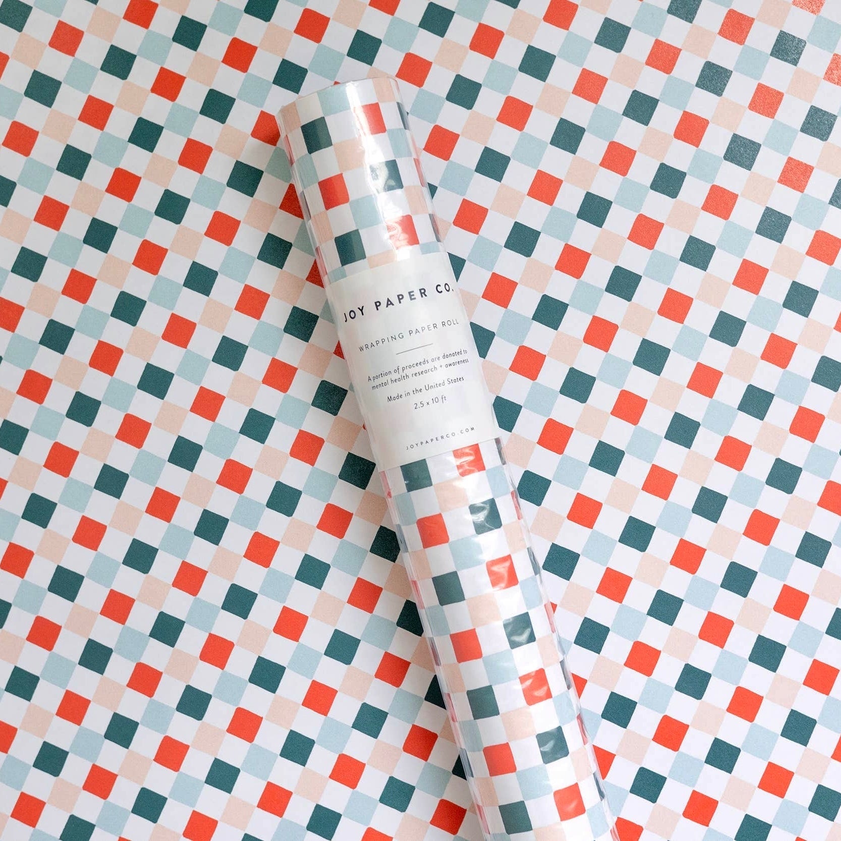 Holiday Checkered Wrapping Paper Continuous 10ft Roll - bubblegum market