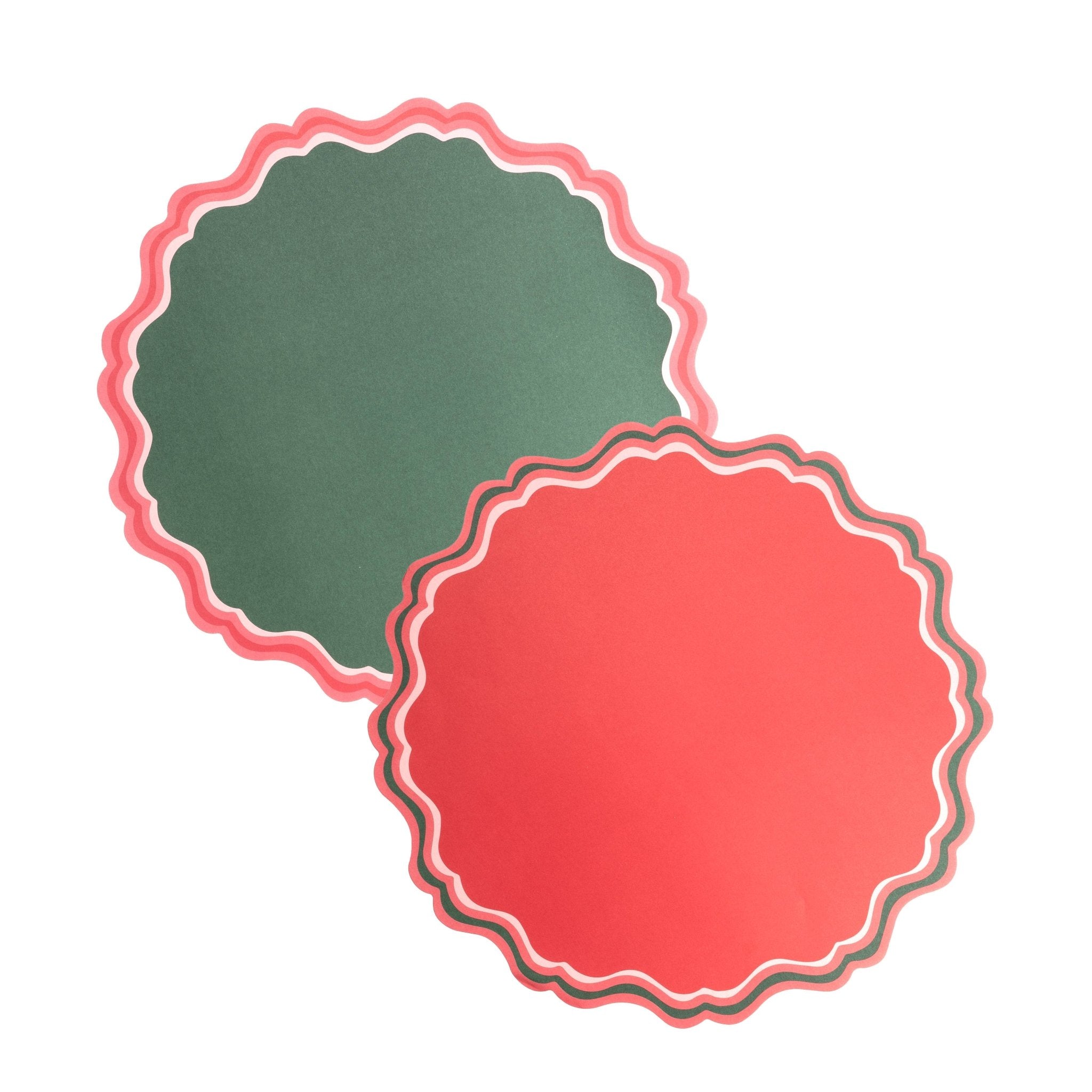 Holiday Fancy Scallop Paper Placemats - bubblegum market