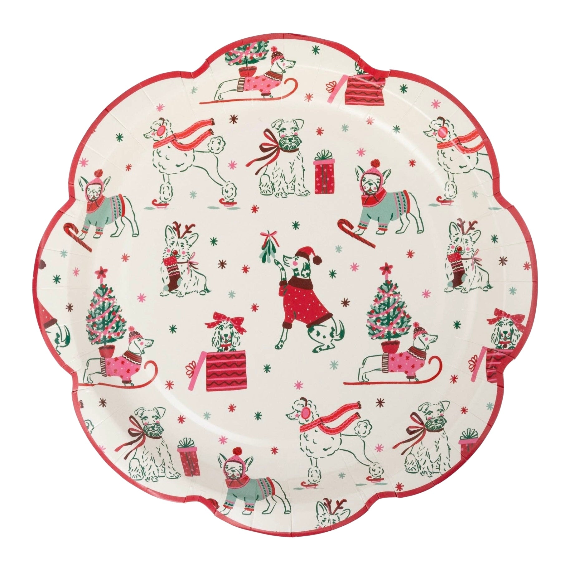 Holiday Puppies Paper Plates 9" - bubblegum market