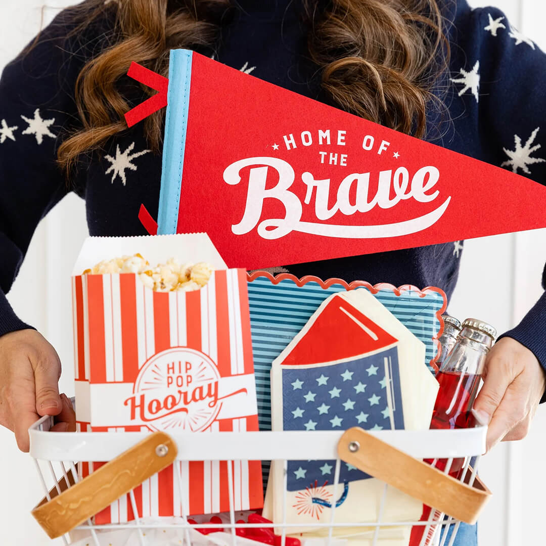 Home of the Brave Felt Pennant Flag Banner - bubblegum market