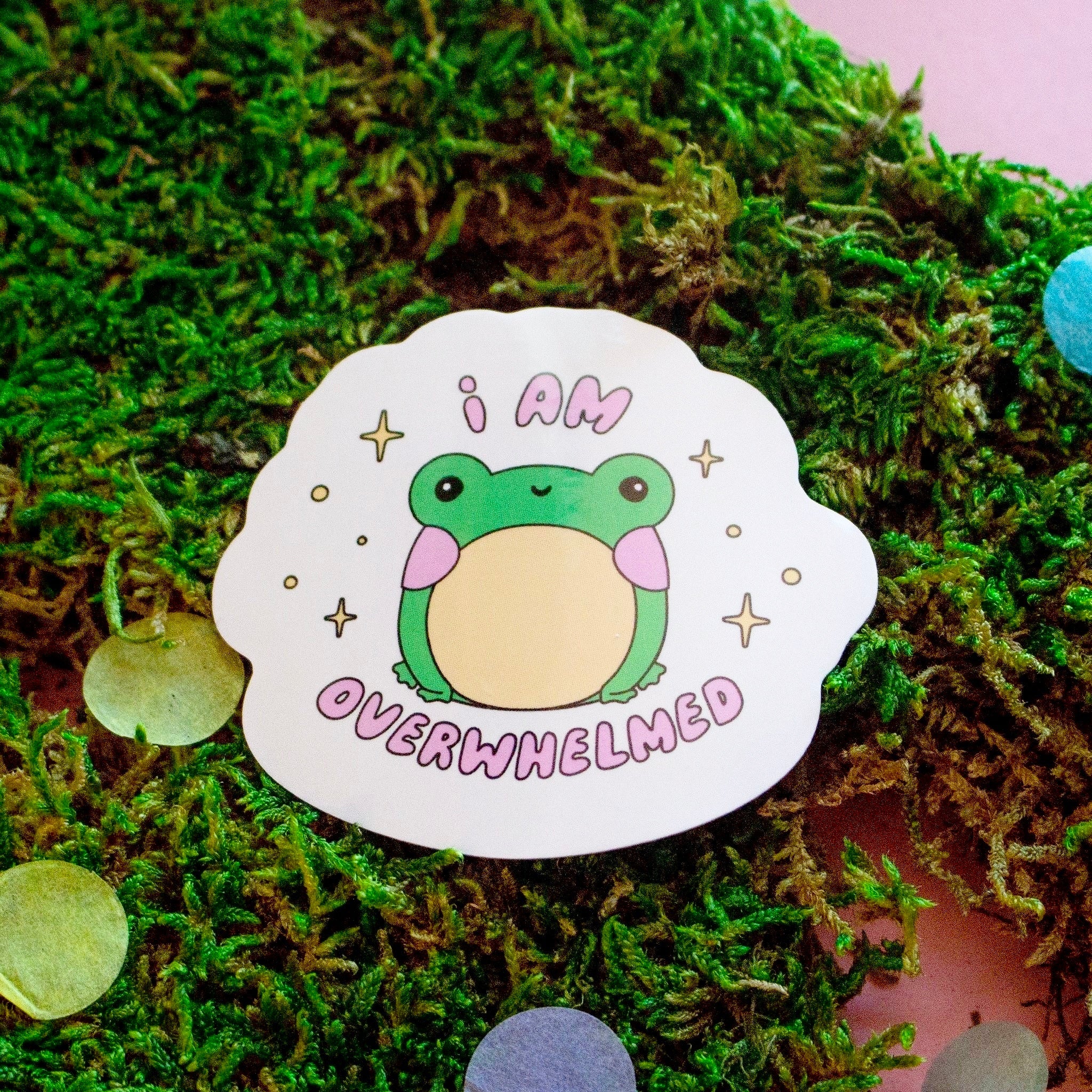 I AM OVERWHELMED Vinyl Sticker - bubblegum market