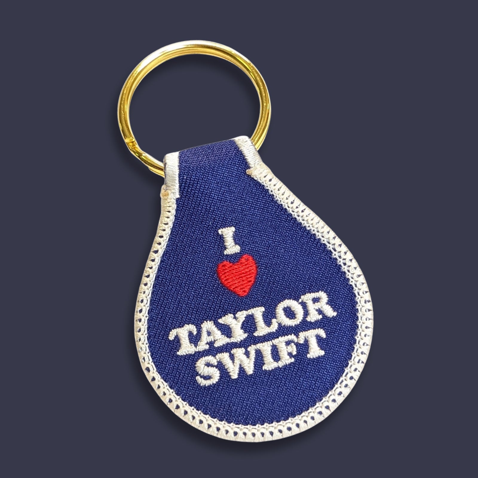 I Heart Taylor Swift Embroidered Key Tag - bubblegum market
