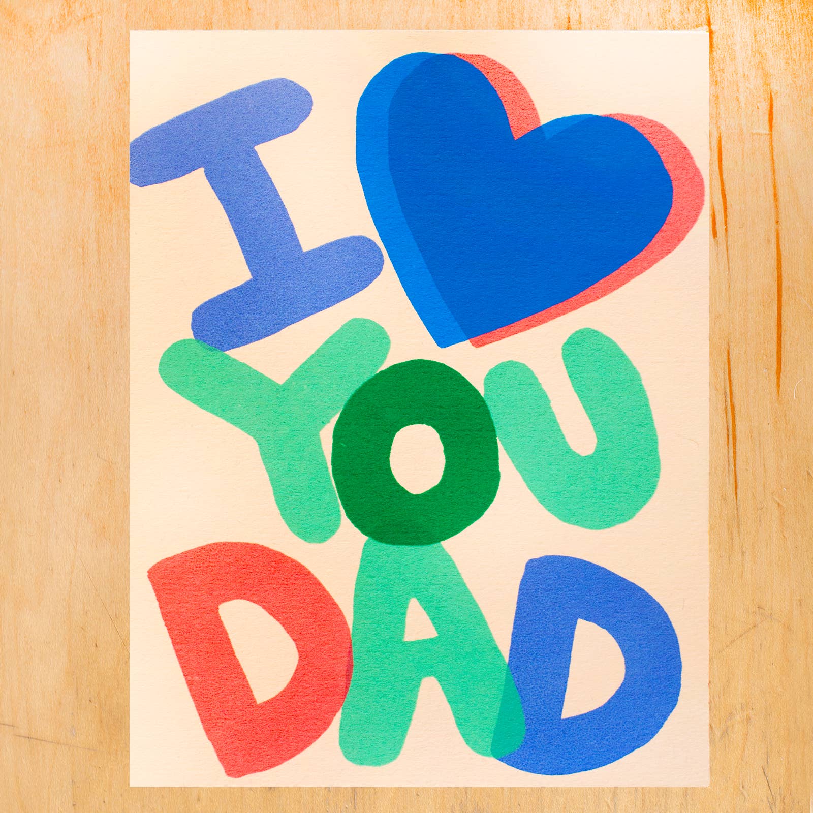 I HEART YOU DAD GREETING CARD - bubblegum market