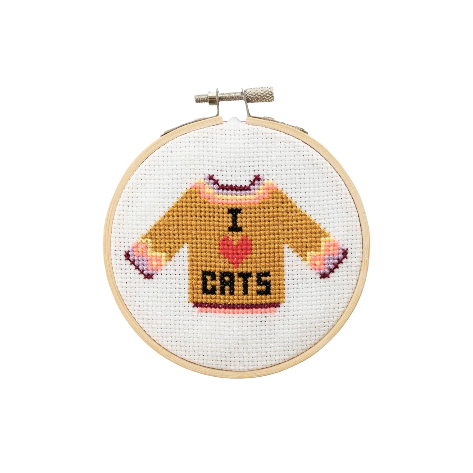 I Love Cats Cross Stitch Kit - bubblegum market