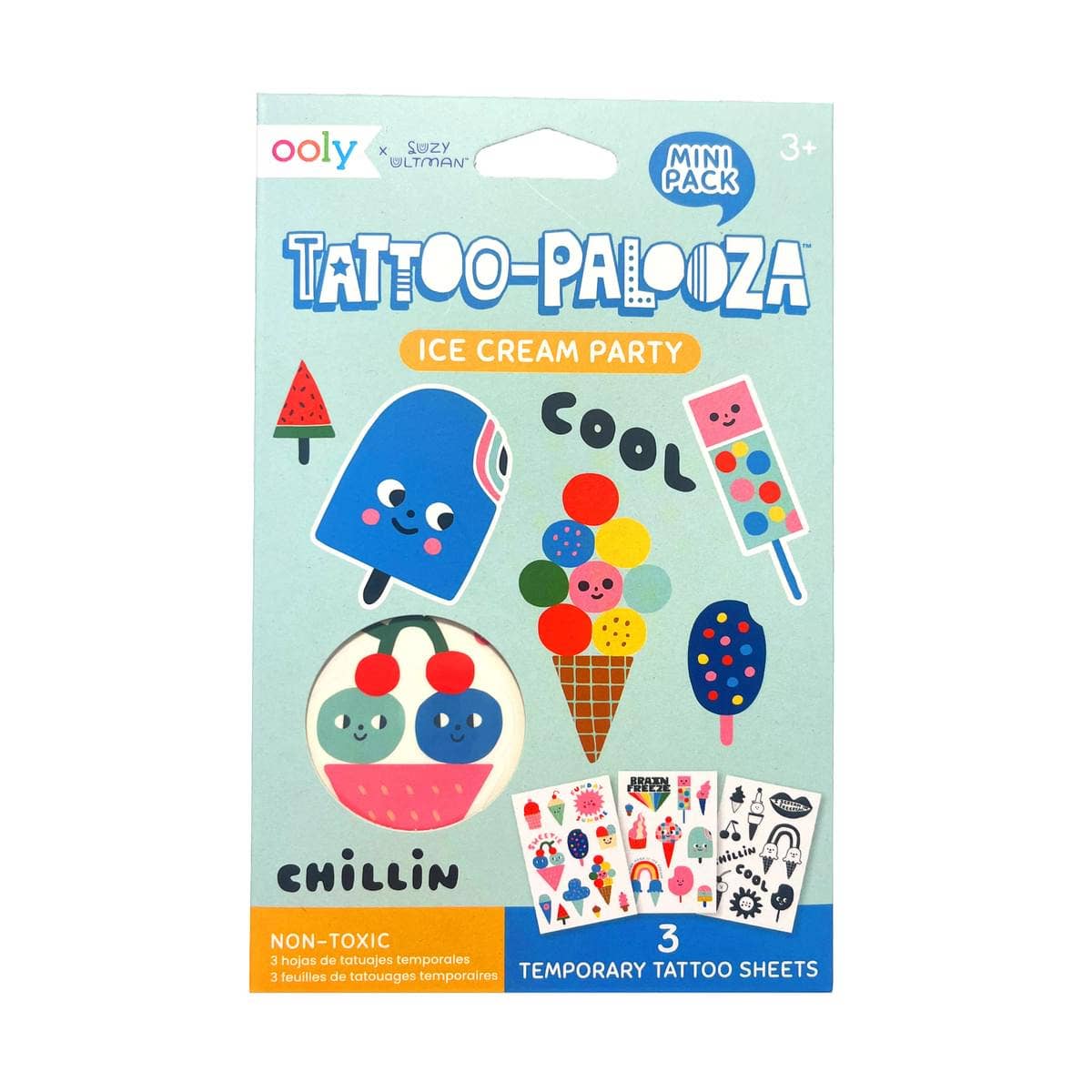 Ice Cream Party Mini Tattoo Palooza Temporary Tats X Suzy Ultman - bubblegum market
