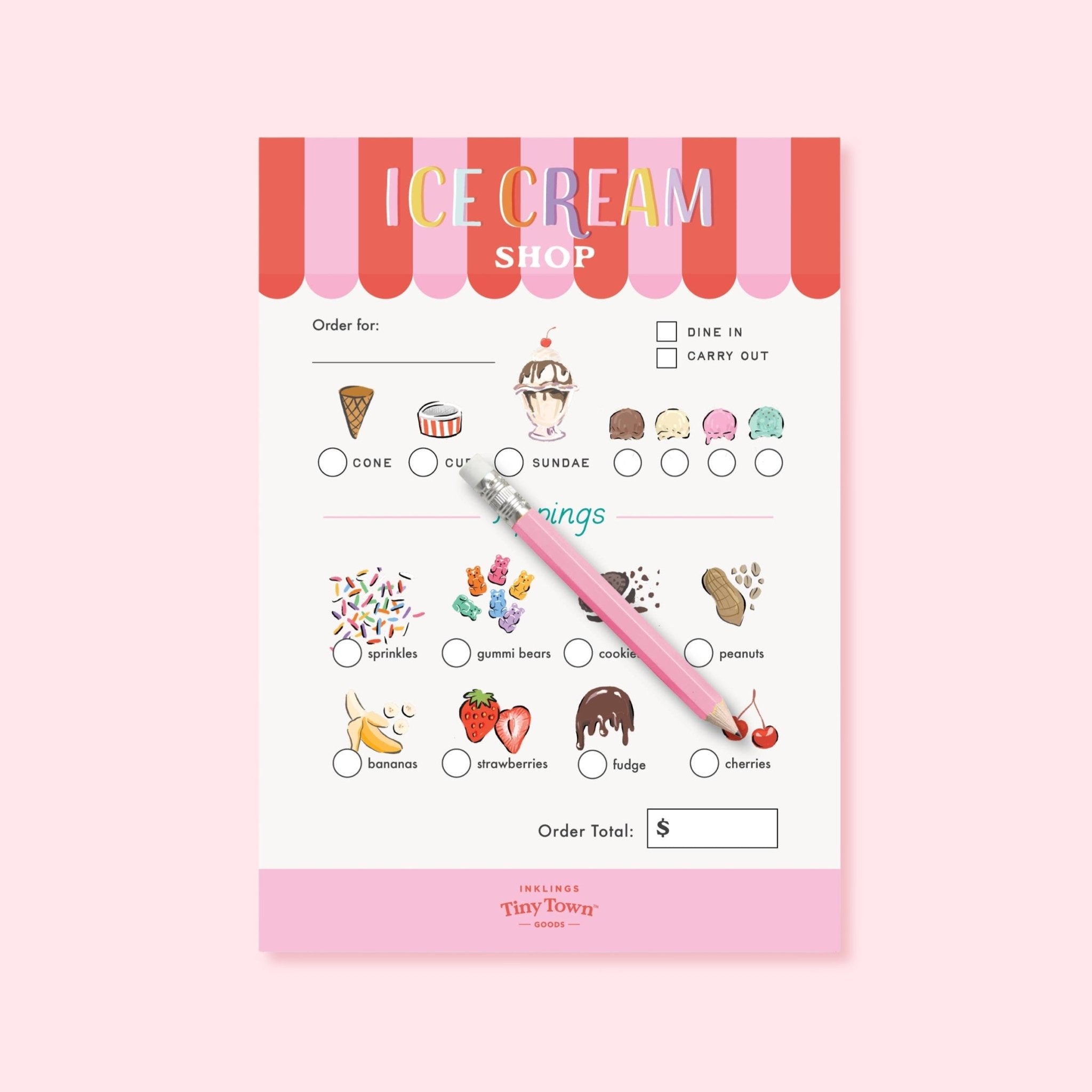 Ice Cream Shop Play Notepad - bubblegum market