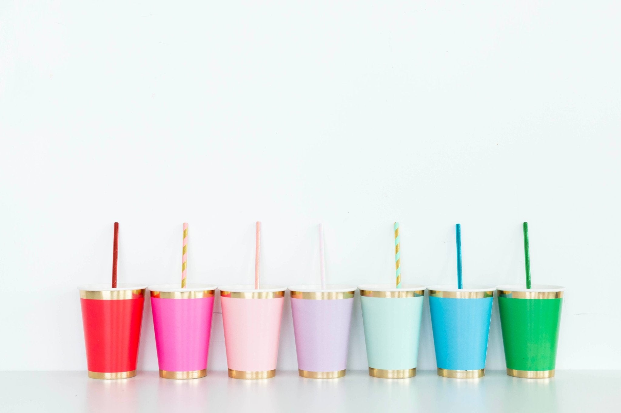 Iridescent Foil Paper Straws - bubblegum market