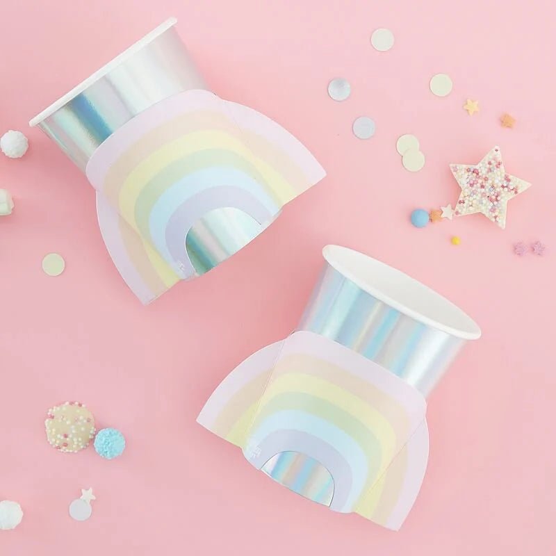 Iridescent Pastel Rainbow Cups - bubblegum market