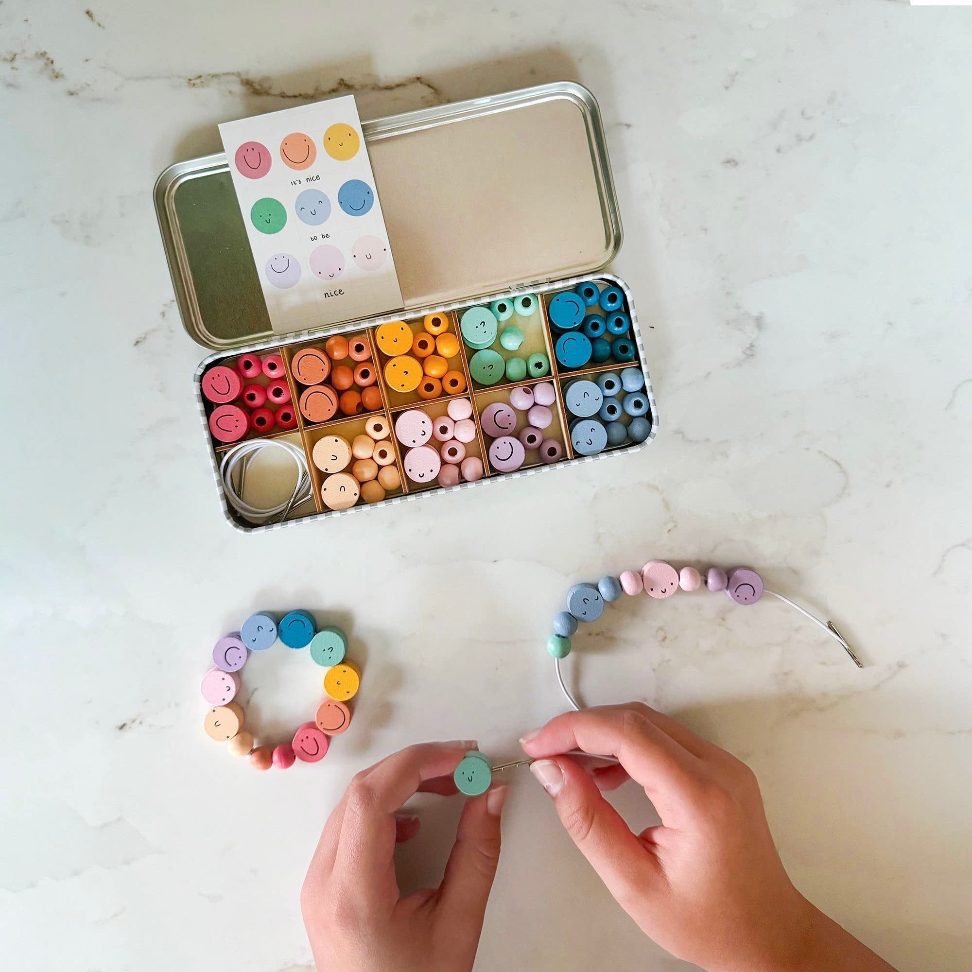 It's Nice To Be Nice Bracelet Beading Kit - bubblegum market