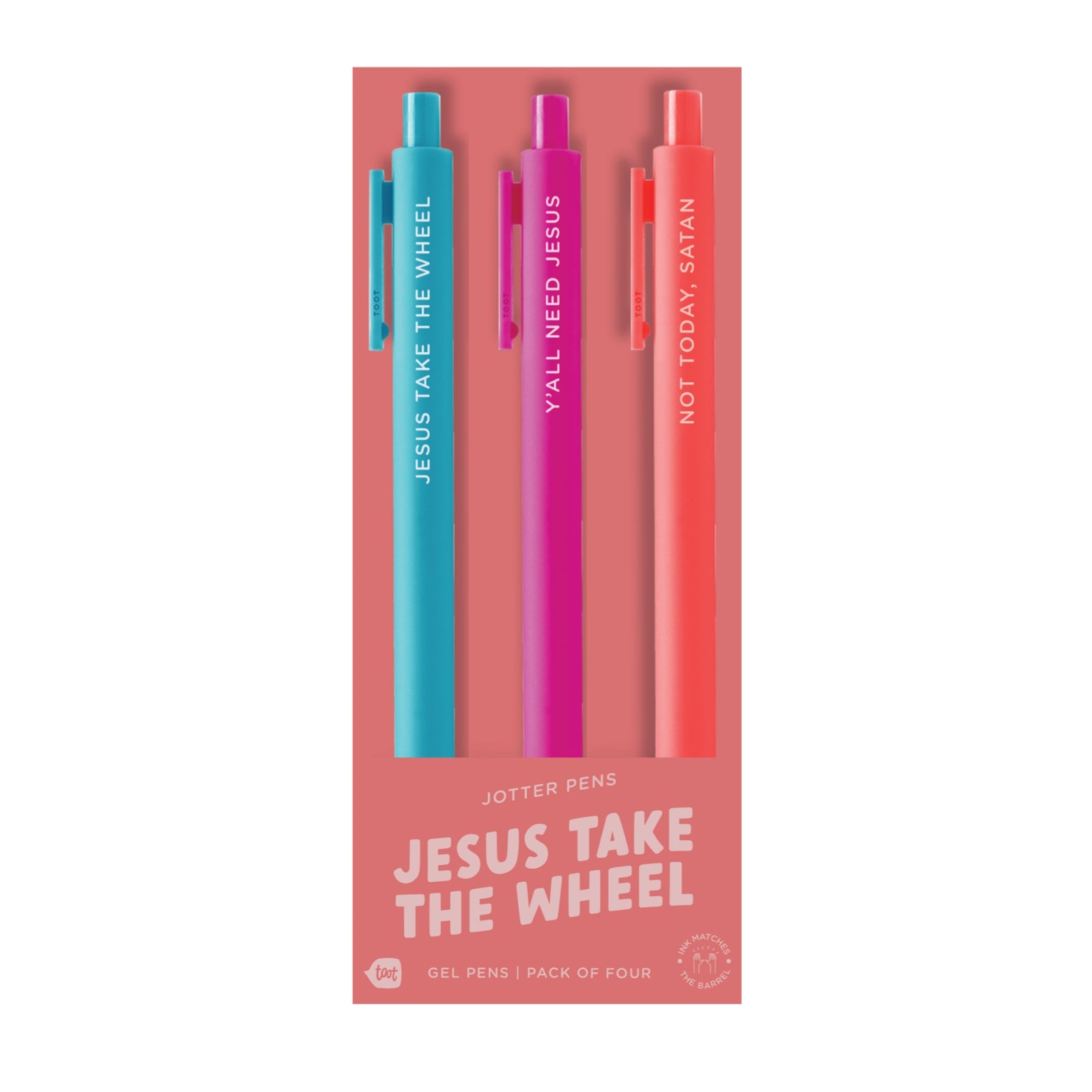 JESUS TAKE THE WHEEL Jotter Pen Set - bubblegum market