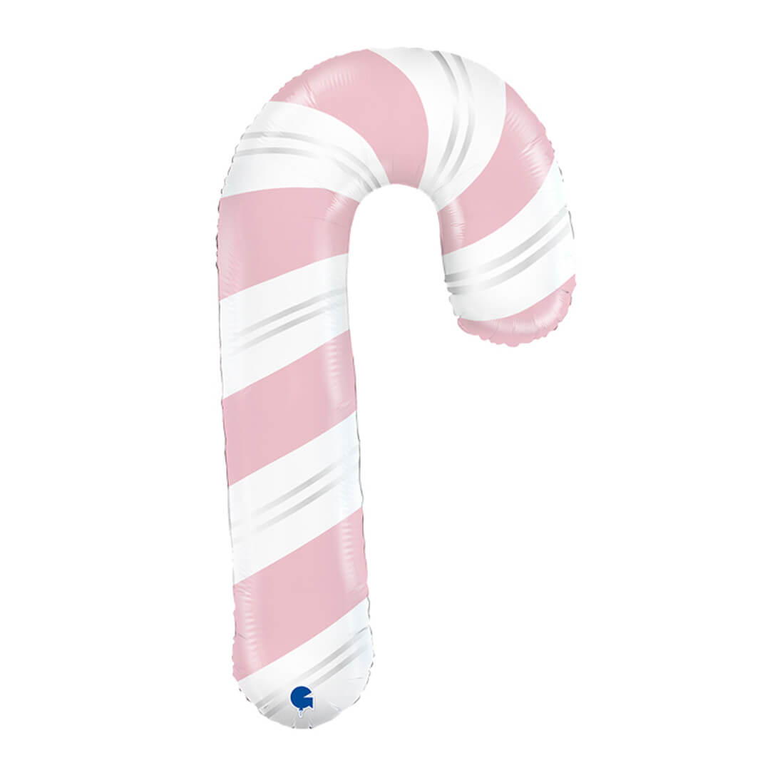 Jumbo Pink Stripe Candy Cane Foil Balloon 41" - bubblegum market