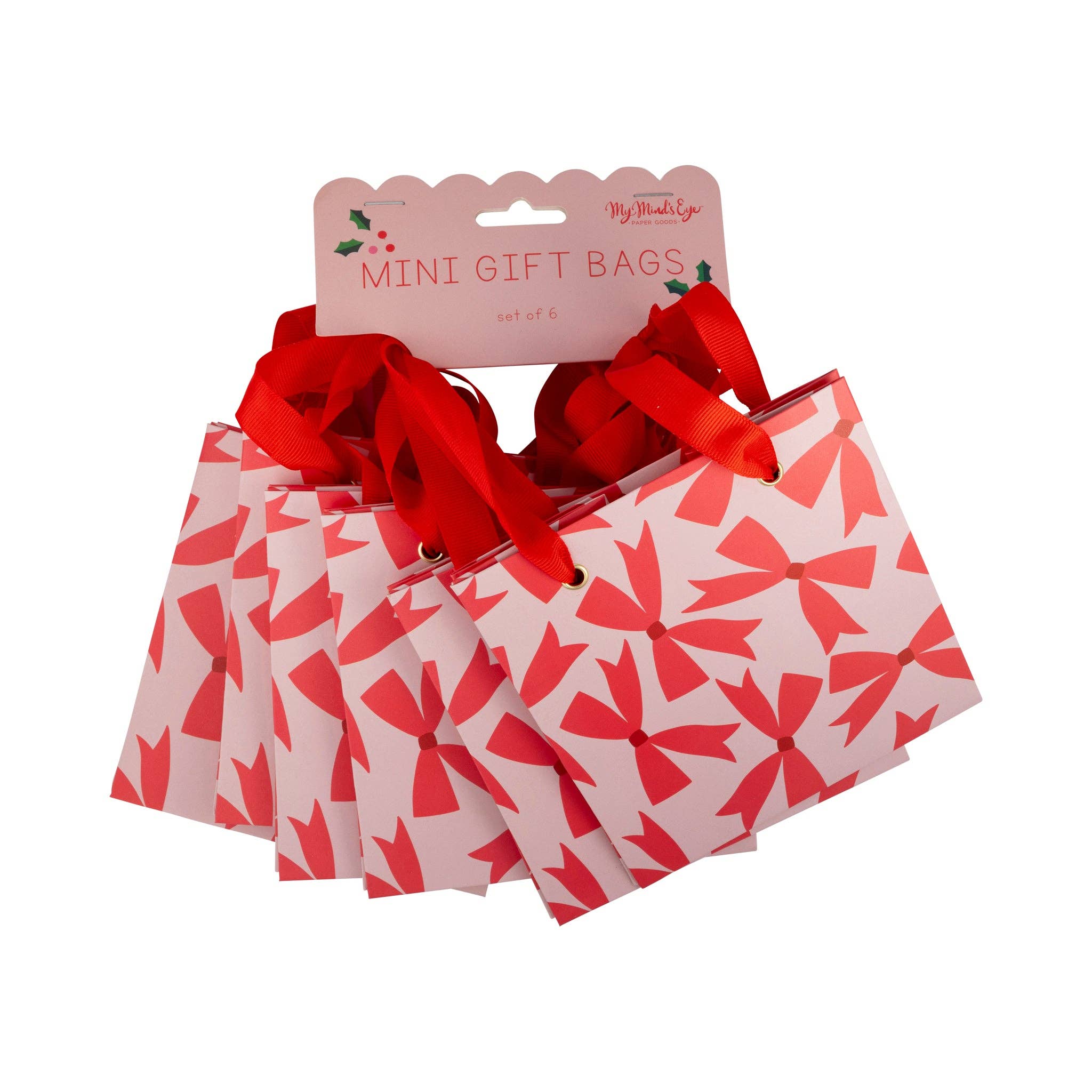 Just the Bows Holiday Gift Bags (6ct) - bubblegum market